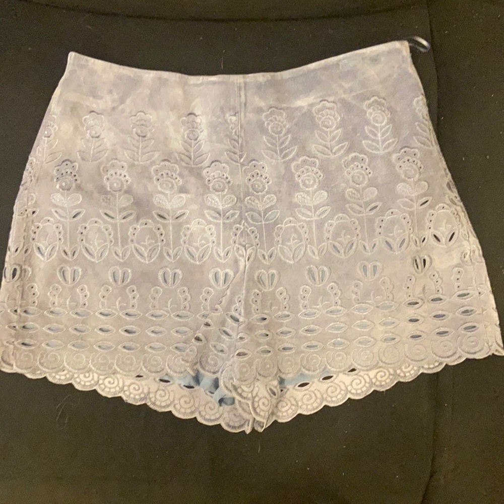 Intermix suede shorts
